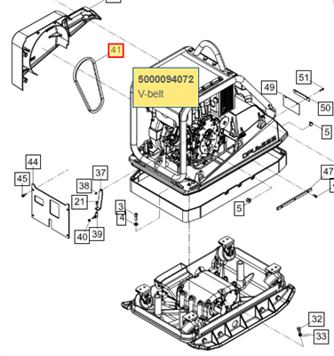 Клиновой ремень DPU6055 DPU6555 WACKER 5000094072 0094072 2985